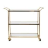 Modern 3 Shelf Metal Bar Cart Brass - Olivia & May