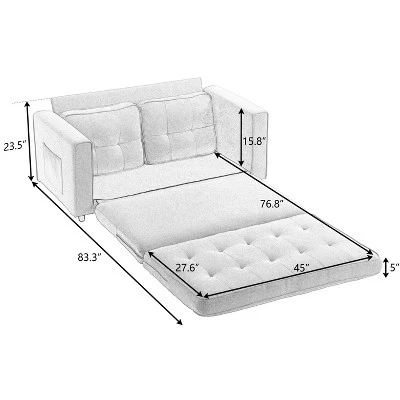 CAVINAS Futon Sofa Bed, Modern Pull Out Couch, Space Saving Loveseat Sofa, Convertible Sofa Bed For Living Room, Bedroom 4 CAVINAS Futon Sofa Bed, Modern Pull Out Couch, Space Saving Loveseat Sofa, Convertible Sofa Bed For Living Room, Bedroom - Image 4
