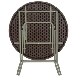 Emma And Oliver 2.6-Foot Round Brown Rattan Plastic Folding Table - Outdoor Event Table 16 Emma And Oliver 2.6-Foot Round Brown Rattan Plastic Folding Table - Outdoor Event Table -Baxton Studio Sale Shop GUEST 56cc248b 8c3b 4174 b068 a9b5e409525d