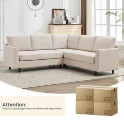 Hyleory Warm Embrace Large L-Shaped Sectional Sofa,Large 5 Seater Sofa For Living Room, Office, Spacious Space -Baxton Studio Sale Shop GUEST 57b5d910 5405 43f9 ae41 2002c3c94a59