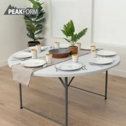 Peakform Round Multipurpose Banquet Table Lightweight Durable Folding Desk With Secure Base For Indoor And Outdoor Events, 60 Inch, White 8 Peakform Round Multipurpose Banquet Table Lightweight Durable Folding Desk With Secure Base For Indoor And Outdoor Events, 60 Inch, White -Baxton Studio Sale Shop GUEST 57bc19fb 9a99 4f3b b393 152ff5677b73