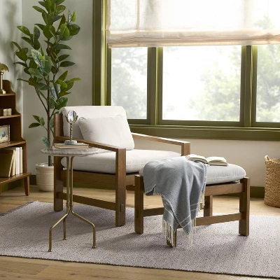 Wood Frame Ottoman With Attached Cushion - Hearth & Hand™ With Magnolia Furniture 6 Wood Frame Ottoman With Attached Cushion - Hearth & Hand™ With Magnolia Furniture - Image 6