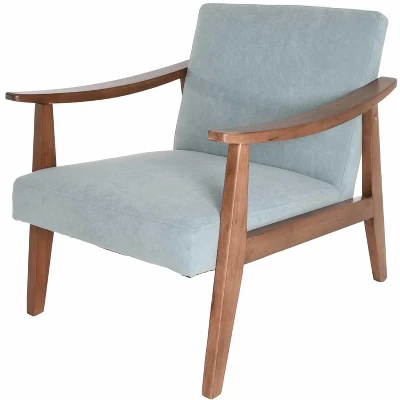 Zenvida Mid Century Modern Accent Armchair Solid Hardwood Upholstered 9 Zenvida Mid Century Modern Accent Armchair Solid Hardwood Upholstered - Image 9