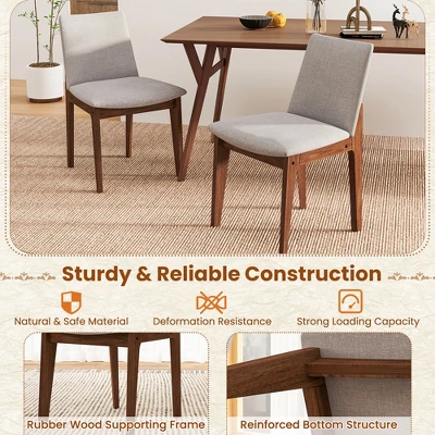 Tangkula Wooden Dining Chairs Of 4 W/ Added Cushions High Curved Back For Dining Room 4 Tangkula Wooden Dining Chairs Of 4 W/ Added Cushions High Curved Back For Dining Room - Image 4