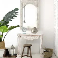 LuxenHome Vintage Off White Wood Console And Entry Table -Baxton Studio Sale Shop GUEST 5895cd20 74ed 4c56 8aa0 356c2b248d8f