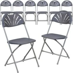 Flash Furniture 8 Pack HERCULES Series 650 Lb. Capacity Plastic Fan Back Folding Chair -Baxton Studio Sale Shop GUEST 58c42481 3167 4501 8d53 b6a76ac40dcc