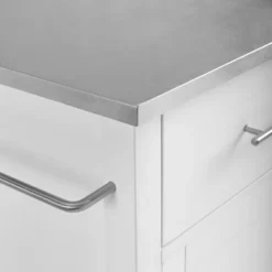 Savannah Stainless Steel Top Compact Kitchen Island Cart White - Crosley -Baxton Studio Sale Shop GUEST 5964c3ab 6565 49b7 b6bf 8be0ea08cbf3