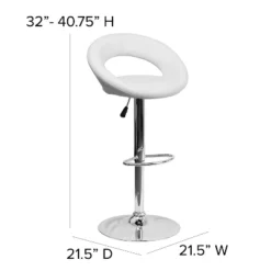 Flash Furniture Contemporary Vinyl Rounded Orbit-Style Back Adjustable Height Barstool With Chrome Base -Baxton Studio Sale Shop GUEST 599d099e 3265 45a3 afe0 0d1fa638db82