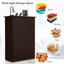 Costway 5 Drawer Dresser Functional Storage Organizer Closet 14 Costway 5 Drawer Dresser Functional Storage Organizer Closet -Baxton Studio Sale Shop GUEST 599ec4ed af9c 4136 8b36 a5c837e498a0