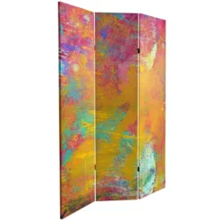 Oriental Furniture 6' Tall Double Sided Color Wheel Canvas Room Divider