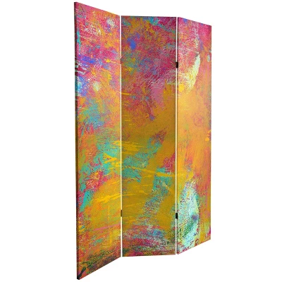 Oriental Furniture 6' Tall Double Sided Color Wheel Canvas Room Divider 1 Oriental Furniture 6' Tall Double Sided Color Wheel Canvas Room Divider