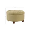Tweed Tufted Storage Ottoman Tan/Cream - HomePop: Button Tufted, Wood Legs, Lift-Off Lid