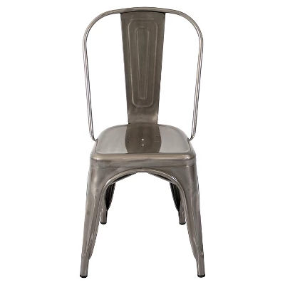 Set Of 2 Oregon Industrial Dining Chair Metal/Silver Gloss - LumiSource 4 Set Of 2 Oregon Industrial Dining Chair Metal/Silver Gloss - LumiSource - Image 4