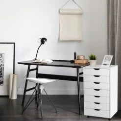 Costway 7 Drawer Chest Storage Dresser Floor Cabinet Organizer With Wheels White 14 Costway 7 Drawer Chest Storage Dresser Floor Cabinet Organizer With Wheels White -Baxton Studio Sale Shop GUEST 5a955a42 e198 49ee a3a4 b349658d917f