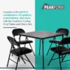 Peakform 5 Piece Folding Vinyl Tables And Chairs With Easy Cleaning And Storage For Home Use, Indoor Spaces, And Office, Black