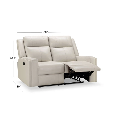Randi Top Grain Leather Manual Reclining Loveseat Ivory - Abbyson Living 6 Randi Top Grain Leather Manual Reclining Loveseat Ivory - Abbyson Living - Image 6