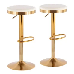 Set Of 2 Dakota Glam Adjustable Barstools - LumiSource -Baxton Studio Sale Shop GUEST 5b008209 2fe2 448f 9f4f 577b1fc549b1