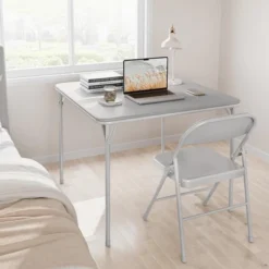 3-Piece Folding Dining Table Set For 2 – Gray Faux Leather Tabletop With 2 Padded Chairs, Space-Saving Modern Square Kitchen & Dining Table -Baxton Studio Sale Shop GUEST 5b48c248 0595 40ec 9e9e 5d41ca11a055