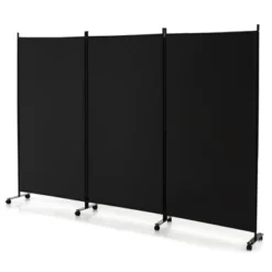 Costway 3-Panel Folding Room Divider 6Ft Rolling Privacy Screen WithLockable Wheels Black/Brown/Grey/White -Baxton Studio Sale Shop GUEST 5b6d2f41 fb5e 498d 9879 909c8f3d5f47