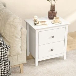 Tangkula Modern Nightstand With Storage 2 Drawers & Support Legs For Bedroom White 11 Tangkula Modern Nightstand With Storage 2 Drawers & Support Legs For Bedroom White -Baxton Studio Sale Shop GUEST 5b9340c4 0316 4368 9aa9 2518002c4771