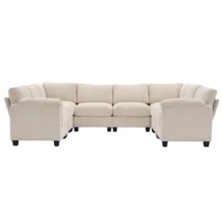 Hyleory 115" Corduroy Oversized Modular Sectional Sofa, U Shaped Couch, Large 8 Seater Corner Sofa For Living Room, Office, Spacious Space -Baxton Studio Sale Shop GUEST 5b97bc1a 9621 440c 8350 4e070029d431