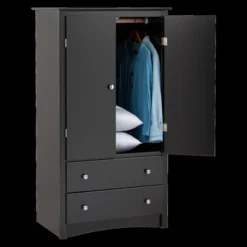 Clothing Armoire Black - Prepac -Baxton Studio Sale Shop GUEST 5bf1c9b4 64f3 43e3 bb88 33023db64932