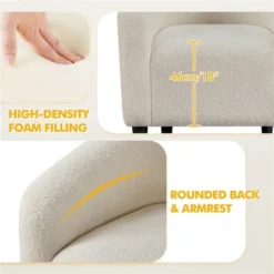 Yaheetech Upholstered Armchair Accent Barrel Chair Ivory -Baxton Studio Sale Shop GUEST 5c11dcce a8b3 482b 8610 aab6efa91d35