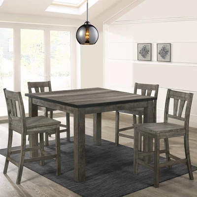 5pc Grayson Counter Height Dining Set And 4 Wooden Chairs Gray Oak - Picket House Furnishings 6 5pc Grayson Counter Height Dining Set And 4 Wooden Chairs Gray Oak - Picket House Furnishings - Image 6