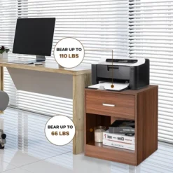 Costway Nightstand With Drawer Storage Cabinet Modern Beside End Table BlackBrown -Baxton Studio Sale Shop GUEST 5c8a9f28 6dcc 435e 9380 292fccd852d7