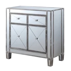 Gold Coast Vineyard 2 Drawer Mirrored Cabinet Weathered Gray - Breighton Home -Baxton Studio Sale Shop GUEST 5cd9a352 96ec 47a8 87f0 17a0fa4700eb