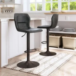 Nanterre Upholstered Bar Chair Vintage Black - ZM Home -Baxton Studio Sale Shop GUEST 5cec3677 1457 4645 b6f6 9e1ea3220e52