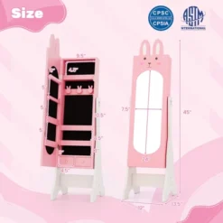 Tangkula Kids Jewelry Armoire Cabinet Free-Standing Full Length Mirror With Storage And 4 Tilt Angles -Baxton Studio Sale Shop GUEST 5cf4f383 676a 405d b8c7 0d90a2b887bb