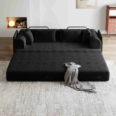 Modern Queen Size Convertible Chenille Sleeper Sofa Bed, Folding Floor Sofa Couch For Living Room, Apartment, Or Bedroom – The Pop Home 1 Modern Queen Size Convertible Chenille Sleeper Sofa Bed, Folding Floor Sofa Couch For Living Room, Apartment, Or Bedroom – The Pop Home