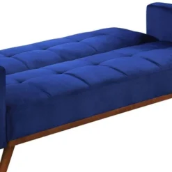 76" Tanitha Sofa Blue Velvet/Natural Finish - Acme Furniture -Baxton Studio Sale Shop GUEST 5dfd7632 e9bd 489e 9edf 2eb3dec0f8e7