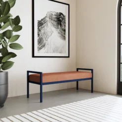 Modern Meta Bench Spice Velvet - HomePop 10 Modern Meta Bench Spice Velvet - HomePop -Baxton Studio Sale Shop GUEST 5e46b114 f297 4fe1 a9f2 64efe2cc68e5