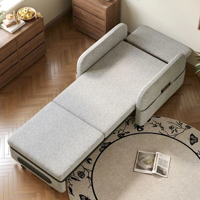 Luck Live Adjustable Sleeper Chair Pullout Sofa Bed With Modern Linen Fabric For Living Room 11 Luck Live Adjustable Sleeper Chair Pullout Sofa Bed With Modern Linen Fabric For Living Room - Image 11