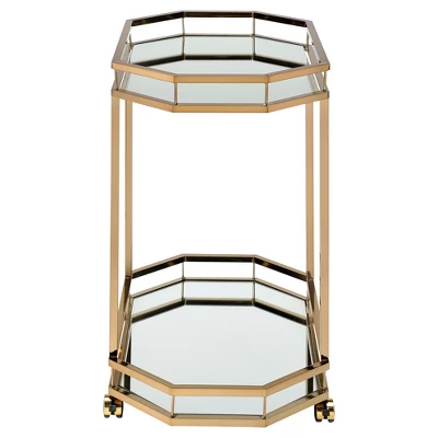Lacole Serving Cart Mirror/Champagne - Acme Furniture 2 Lacole Serving Cart Mirror/Champagne - Acme Furniture - Image 2