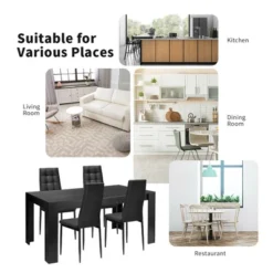 Costway 5pcs Dining Set Wood Table And 4 Fabric Chairs Home Kitchen Modern 12 Costway 5pcs Dining Set Wood Table And 4 Fabric Chairs Home Kitchen Modern -Baxton Studio Sale Shop GUEST 5eabfe98 9d1b 4774 8643 a0163bd7ce3b