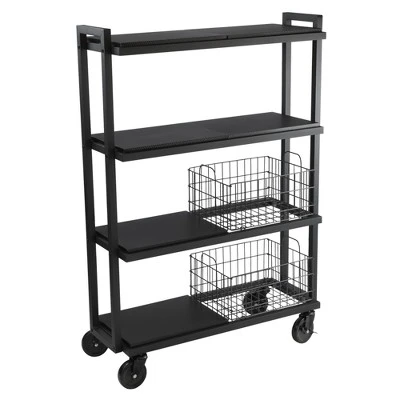 Cart System With Wheels 4 Tier Black - Atlantic 1 Cart System With Wheels 4 Tier Black - Atlantic