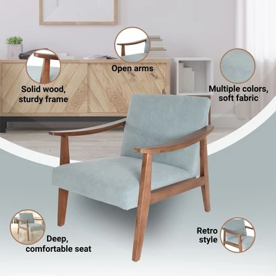 Zenvida Mid Century Modern Accent Armchair Solid Hardwood Upholstered 1 Zenvida Mid Century Modern Accent Armchair Solid Hardwood Upholstered