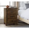 Stratford 3 Drawer Nightstand Rustic Brown - Finch