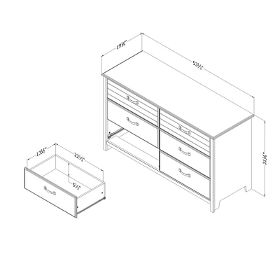 Ulysses 6-Drawer Double Dresser Winter Oak - South Shore 5 Ulysses 6-Drawer Double Dresser Winter Oak - South Shore - Image 5