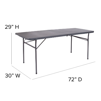 Emma And Oliver 6-Foot Bi-Fold Plastic Banquet And Event Folding Table With Handle 9 Emma And Oliver 6-Foot Bi-Fold Plastic Banquet And Event Folding Table With Handle - Image 9