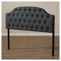 Queen Windsor Modern And Contemporary Fabric Upholstered Scalloped Buttoned Headboard Dark Gray - Baxton Studio -Baxton Studio Sale Shop GUEST 5f8eb9d2 8179 4cf7 a29b d17bc310a4b5