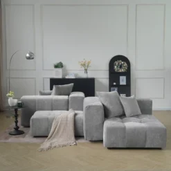 104" Modular Sectional Sofa Cloud Couch With 2 Ottoman,Linen Deep Seat Convertible Sofa For Living Room, Bedroom And Apartment -Baxton Studio Sale Shop GUEST 5fa08e55 c41a 4897 a1d9 2e53033b04b5