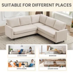 Hyleory Warm Embrace Large L-Shaped Sectional Sofa,Large 5 Seater Sofa For Living Room, Office, Spacious Space -Baxton Studio Sale Shop GUEST 5fa87f03 444e 403a a06a 900915d19f4d