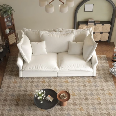 90.55" Modern Sofa Couch, Comfy Upholstered Deep Seat Sofa With Pillows, Convertible Loveseat For Living Room Bedroom Apartment Office 3 90.55" Modern Sofa Couch, Comfy Upholstered Deep Seat Sofa With Pillows, Convertible Loveseat For Living Room Bedroom Apartment Office - Image 3