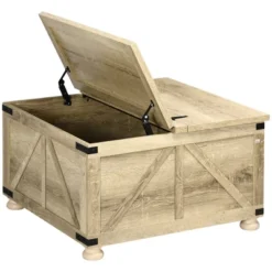 HOMCOM Farmhouse Coffee Table With Storage, Large Square Coffee Table For Living Room Furniture, Wooden Center Table With Flip-Top Lid 15 HOMCOM Farmhouse Coffee Table With Storage, Large Square Coffee Table For Living Room Furniture, Wooden Center Table With Flip-Top Lid -Baxton Studio Sale Shop GUEST 5fdc2c71 8d94 4205 90a9 9b529ff5d8b5