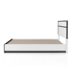 California King Pape Platform Bed With 2 Foot Drawers White/Metallic Gray - MiBasics: Contemporary Storage, No Box Spring Needed -Baxton Studio Sale Shop GUEST 5feba757 a8dd 454b 848a e49e0491d16f