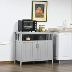 HOMCOM Sideboard Buffet Server Table With 2 Doors, Kitchen Storage Cabinet With Adjustable Shelves For Kitchen